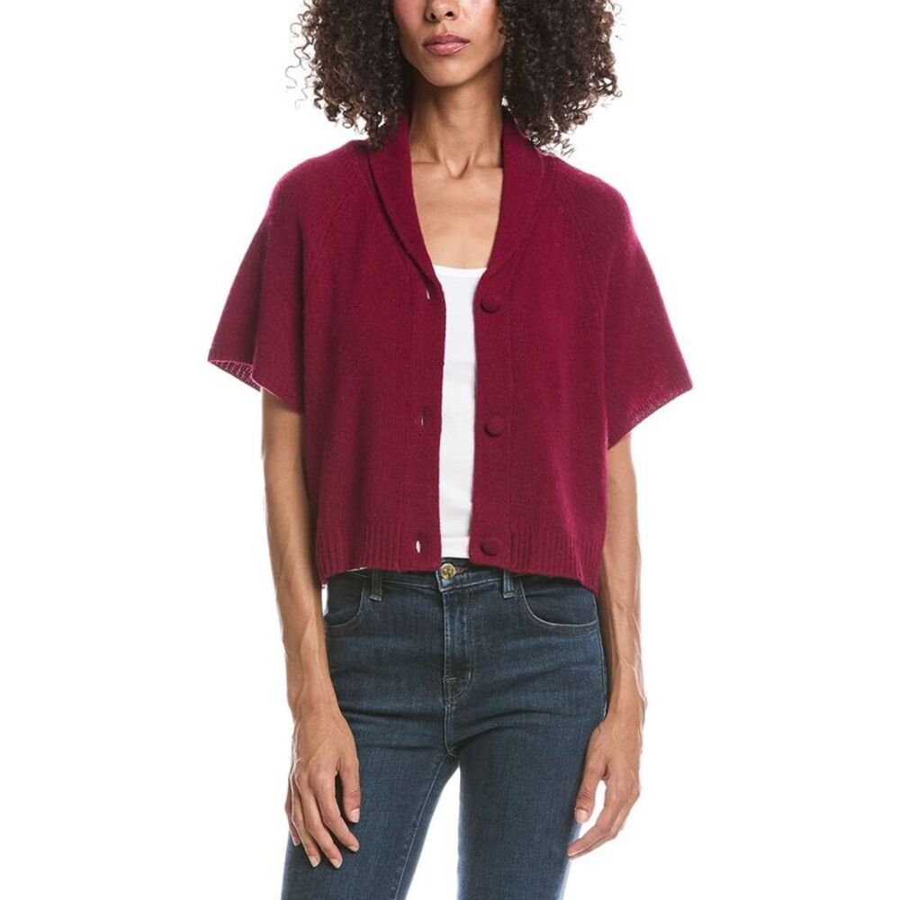 Brodie Cashmere Womens  Christina 100% Cashmere Cardigan, Red